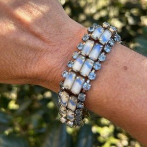 KRAMER of NY Blue White Rhinestone Link BRACELET